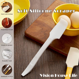 Vision Silicone Mini Spatula Kitchen Scraper Curved Small Spatula Food Can Spatula Multifunctional Jam Silicone Scraper Jar Spatula for Cooking/ Baking