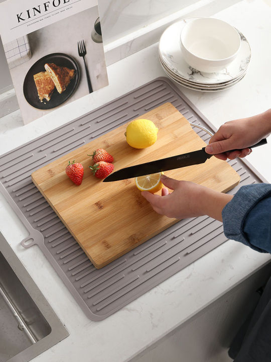 Lót Thớt Silicon Lót Chống Trơn Thớt Thớt Nhà Bếp Lót Bảo Vệ Mặt Bàn Nấu Ăn Lót Ráo Nước Cách Nhiệt Thớt Thái Thức Ăn