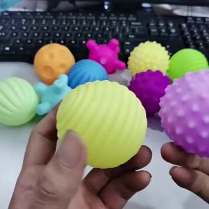 Bevavar 6PCS Bola Silikon Sensory Mainan: Mainan Edukasi untuk Anak