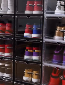 ❣️SPACEIDEAS❣️ Dustproof and Stackable Shoes Box Big Capacity Magnetic Shoe Organizer Stackable Storage Boxes Shoe Box Shoe Rack Shoes Case Sneakers Transparent Plastic Case Sneakers Showcase Sneakers Storage Box Sneaker Box Shoes Cabinet