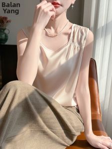 BALANYANG | Áo Dạ Ao Trắng Bóng Slim Fit Không Tay