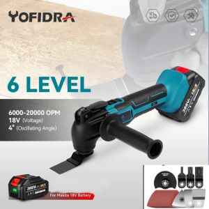 Cordless Oscillating Multi Tool Set 6 Gears Variable Multifunctional Power Tool Machine For Makita 18VBattery With Accessory
