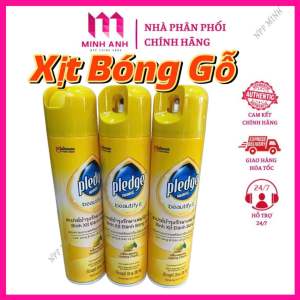 Xịt Bóng gỗ Pledge vàng hương chanh tự nhiên. Phục hồi đồ gỗ sáng bóng như mới - Chai xịt 330ml tiện dụng