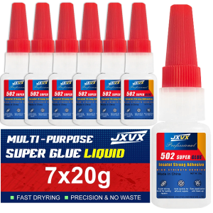 502 Super Glue Extra Strong Instant Adhesive 20g (Pack of 7) Cyanoacrylate Adhesive for Hard Plastics Crafts Ceramics Frame Leather Metal Strong Bonding Liquid Glue Tool With dispenser.