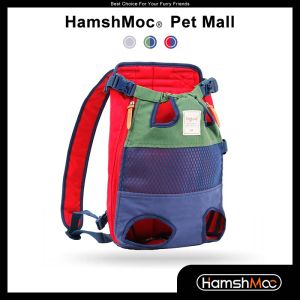 HamshMoc Dog Front Carrier Backpacks for Small Dogs Cats Legs Out Pet Carrier Sling Backpack with Adjustable Shoulder Straps Easy-Fit for Traveling Hiking