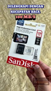 SanDisk High Endurance microSD UHS-I Class 10 U3 100MB/s with Adapter 128GB Micro SD Memory Card CCTV IP Camera Kamera Dashcam Hp Kartu SD Memori 128 GB