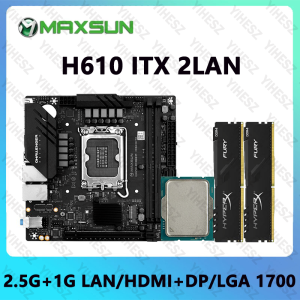 Wafu | H610 ITX Motherboard Set With Core 12th/13th Gen CPU 2*16GB 32GB 3200Mhz DDR4 Memory Support 2LAN MS-Challenger DIY Kit