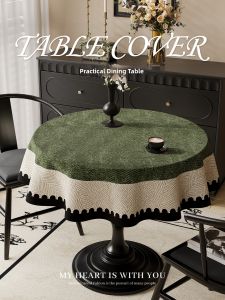 HOUGOUXIANG | Waterproof Oily Proof Washable Tablecloth Round