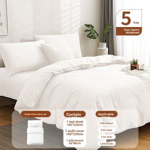 COLORFUL SUMMER DRESS | Disposable Bed Sheet Set with Pillowcase Duvet Cover and Sleeping Bag 4 Pieces