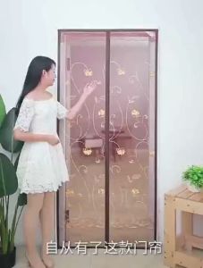 ม่านแม่เหล็กกันยุง เกรดพรีเมี่ยมม่านกันยุง ม่านติดประตู ผ้าม่าน ม่านติดประตู ตาข่ายรุ่นHi-and ขอบตีนต๊กแก มุ้งตาข่ายกันยุง