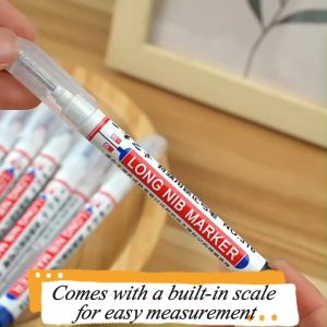 12Pcs Long Tip Deep Hole Extension Marker Oil Based Paint Markers 20mm Waterproof School Office Supplies