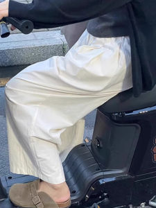 Large Size White Ice Silk Cool Sensation Yamamoto Pants Women Summer New Loose Slimming Small Nine Points Wide Leg Casual Pants