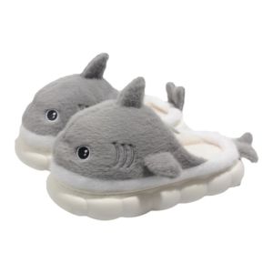 Giày Lười Cotton Hình Cá Mập Dễ Thương Cho Nữ Mùa Thu Đông Đế Dày Lông Cừu Dùng Trong Nhà Ngoài Trời Cặp Đôi Ấm Áp Mùa Đông