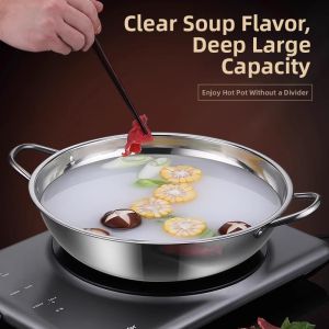 CHIZHIDU | Thickened Stainless Steel Double Compartment Pot for Multiple Use