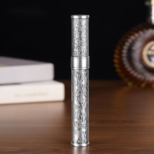 Hộp Đựng Xì Gà Kim Loại Di Động Ống Đơn Có Nắp Giữ Ẩm Chống Thấm Nước Phụ Kiện Xì Gà Du Lịch Ngoài Trời Dành Cho Nam Giới