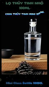 Lọ Thủy Tinh Mini (combo 8 cái) mẫu vốt ka nắp cao su kèm màng co – Lọ Thủy Tinh Nhỏ 100ML trụ tròn vai xòe – Chai Thủy Tinh Nhỏ (F2)