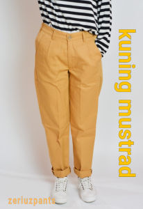 Celana cewek baggypants kuning mustrad