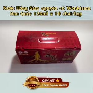 Bộ 10 chai nước uống hồng sâm nguyên củ Hàn Quốc 120ml/chai