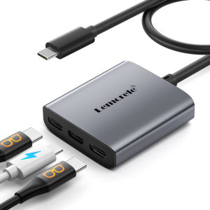 Cổng Kết Nối Kép Lemorele TC520 Type-C Sạc Nhanh 100W PD Hiển Thị Màn Hình Kép 4K Cho Kính Thực Tế Tăng Cường (AR) Máy Tính Xách Tay Doanh Nghiệp Thiết Bị Di Động Cắm Là Chạy