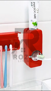 ROZEL Dispenser Odol dan Sikat Gigi Tempat Sikat Gigi 2 in 1 Tempat Dispenser Odol