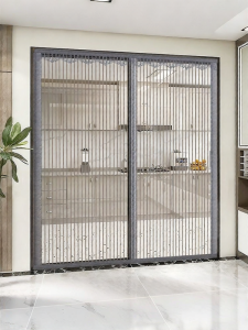 CHUSHE | Smoke-resistant Kitchen Door Curtain Magnet No Drill Transparent