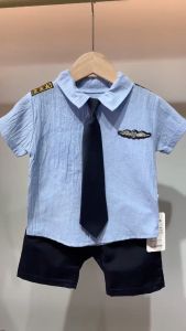 เสื้อเชิ้ตแขนสั้น กางเกงขาสั้นลำลอง ชุดเซทสองชิ้น เด็ก/ผู้ชาย หนึ่งสำหรับผู้หญิงฤดูร้อน