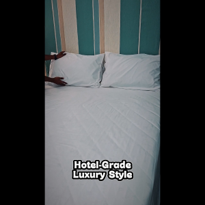Jean Perry Hotel Series Signature White Fitted Bedsheet Set (w/o Quilt Cover or Comforter) - 100% Cotton 950TC