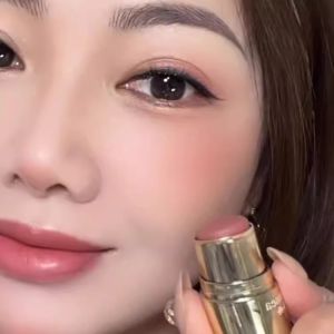 Dual-Head Blush Stick Natural Matte Finish Womens Makeup Creamy Cheek Color Lipstick Eyeshadow Compact Powder Foundation