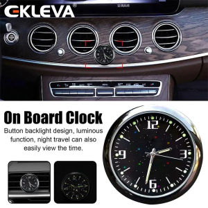EKLEVA Luminous Car Clock Air Outlet Stick-On Mini Quartz Clock With Clip Auto Ornament Internal Waterproof Watch Car Accessories Gift