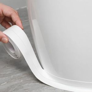 ห้องน้ําอ่างล้างจาน Bath เทปปิดผนึก PVC กาวแถบปิดผนึกสติ๊กเกอร์ติดผนังกันน้ําสําหรับห้องน้ําห้องครัวเทปปิดผนึก
