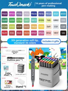 Touch mark | Fast Drying Dual Tip Oil-Based Art Color Pen For Children Sketching