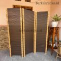 Sketsel Pemisah Ruangan Rotan sintetis Lipat Tinggi 170cm 2-4 pintu. 