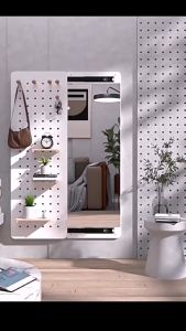 พร้อมส่ง กระจกเต็มตัวแบบเลื่อน กระจกแบบเลื่อน อเนกประสงค์ ผลักและดึงได้ง่าย แขวนเสื้อผ้าและกระเป๋า กระจกเต็มตัว กระจกอัจฉริยะปกปิด-ขนาด120*30 ซม.