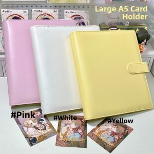 Macaron Colored A5 Four Grids Card Album Postcard Storage Album Laser Ticket Instant Camera PU Card Album Creative Storage