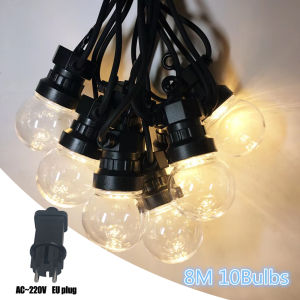 G50 Clear Ball String Light Outdoor Globe LED LED Retro Festoon Garland String For Wedding Party Patio Garden Decorations Wall