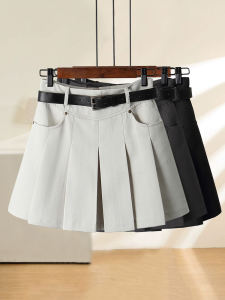 กระโปรงยีนส์ทรงเอเอวสูงสำหรับผู้หญิง ฤดูร้อน 2025 กระโปรงสั้นทรงเอเอวสูงทรงเข้ารูปมีกระเป๋า กระโปรงสั้นทรงเข้ารูปสีพื้น