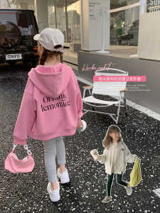 อินเทรนด์ เด็กผู้หญิง เสื้อฮู้ด เสื้อแจ็คเก็ต ฤดูใบไม้ผลิ ฤดูใบไม้ร่วง เด็กโตสไตล์ใหม่ เด็ก สไตล์สปอร์ต เสื้อท่อนบน รวมหมวก ใส่สบาย ความหนาปกติ