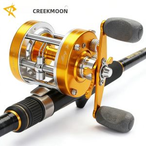 Máy Câu Cá Bằng Kim Loại Toàn Bộ Tỷ Số Truyền 5.2:1 Kiểu Baitcasting Phanh Ly Tâm Dùng Cho Câu Biển Nước Mặn - Tay Trái/phải Màu Vàng