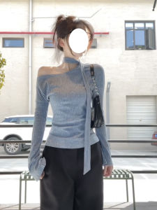 HUOLISI | Unique Off Shoulder Slim Fit Korean Style Knitted Top