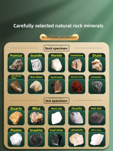 Rock and Mineral Specimen Box Science Experiment Kit Granite Observation Materials