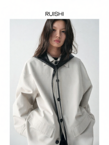 epoque de rueen | Detachable Leather Hood Relaxed Long Coat