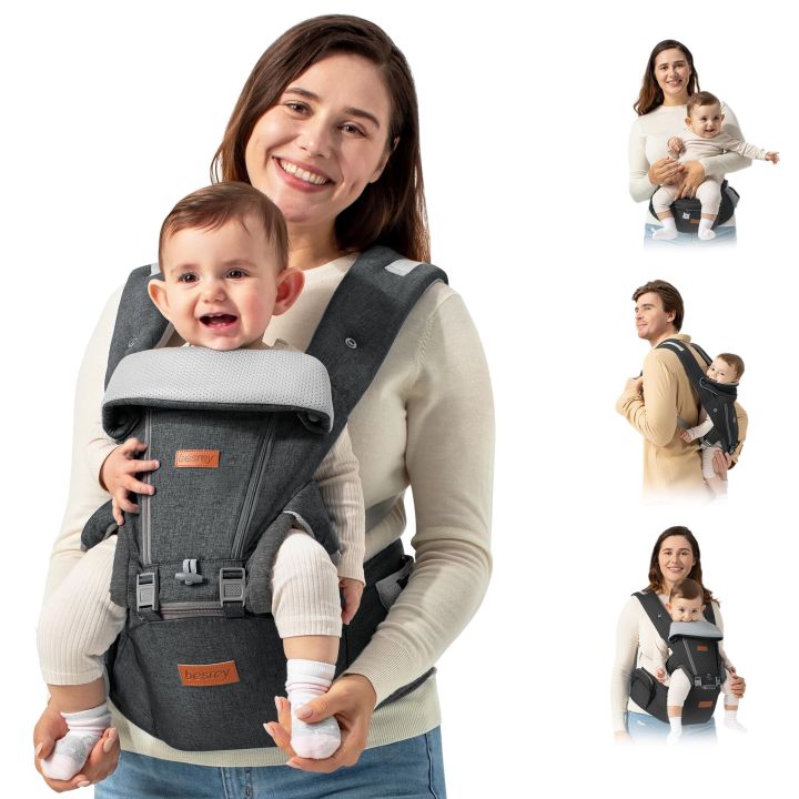 Besrey Baby Carrier with Hip Seat Lumbar Support for Infants 7 45 lbs Infant Carrier with Back Support Lazada Singapore