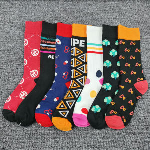 Export Single Socks Womens Bamboo Charcoal Cotton Autumn Mid-High Tube Trendy Socks Fashion Street Stylish Fashion Plus Size Long Tube Womens Socks