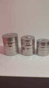 Stainless Steel Container Capsule Diamond Plus Vertical Utility Canisters Ubha Dabba with DesignSteel Container pack of 3