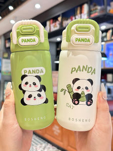 Childrens Portable Insulated Cup Cute Panda Straw Water Cup Student Special Anti-fall 316 Double Drink Cup Boys Girls