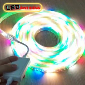10M DÂY ĐÈN LED 3 GHIM CHẠY ĐUÔI 7 MÀU TẶNG NGUỒN CHỚP