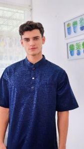 GAMIS AZMI/ jubah anak EMBOS laki laki usia 3-14 tahun / gamis lengan pendek anak laki laki
