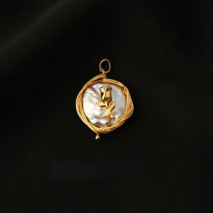 Baroque Flower Pearl Necklace Pendant Universal Buckle DIY Accessories without Chain Single Drop Versatile Fashion Jewelry