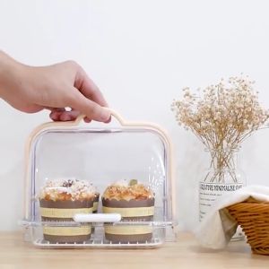Transparent Food Grade Plastic Bread Box Storage Bread Bin Container Sealed Dustproof for Picnic Camping Kitchen