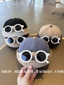 Korean Style Childrens Hat Detachable Sunglasses Landlord Cap Baby Spring Autumn Watermelon Skin Cap Boys Trendy Cool Headwear